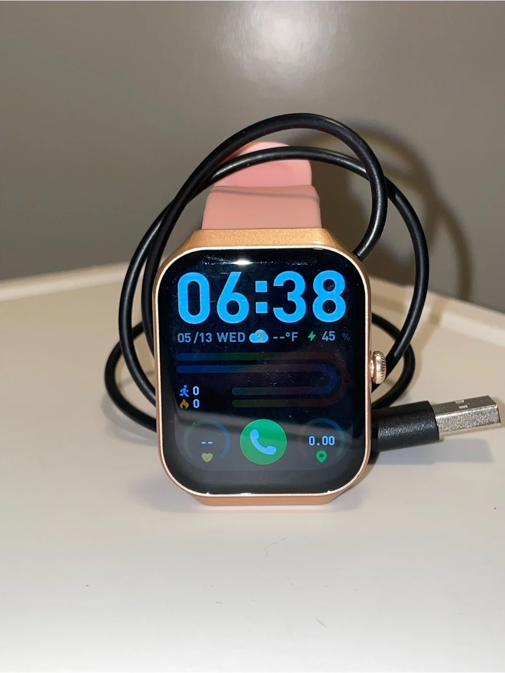Pink Fittnesswatch with Charging Cable - Unbranded